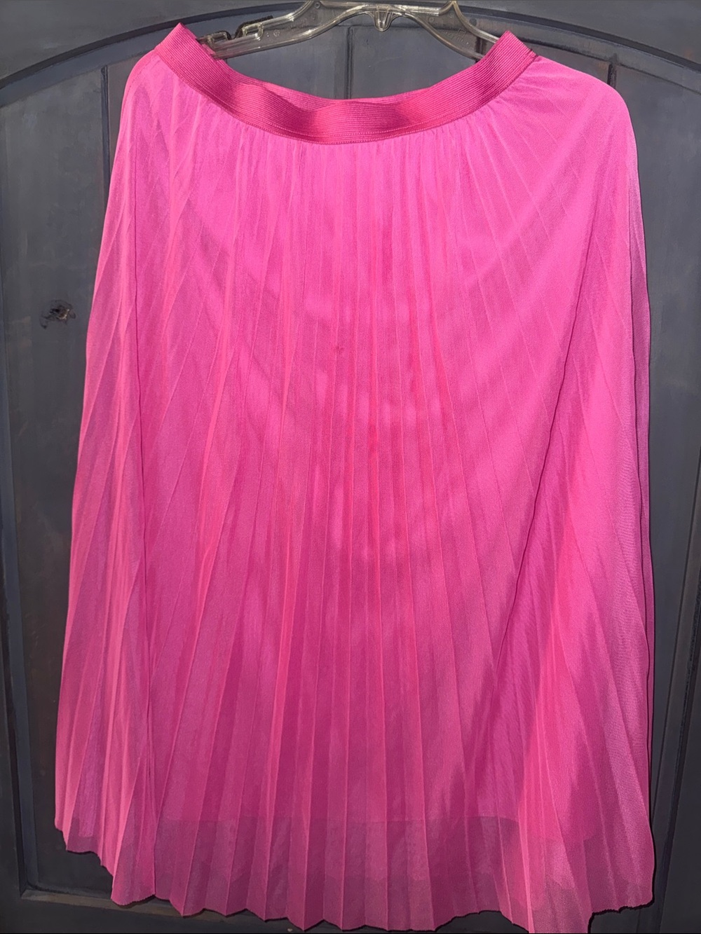 Sz L Sincerely Jules Hot Pink Pleated Circle Skirt